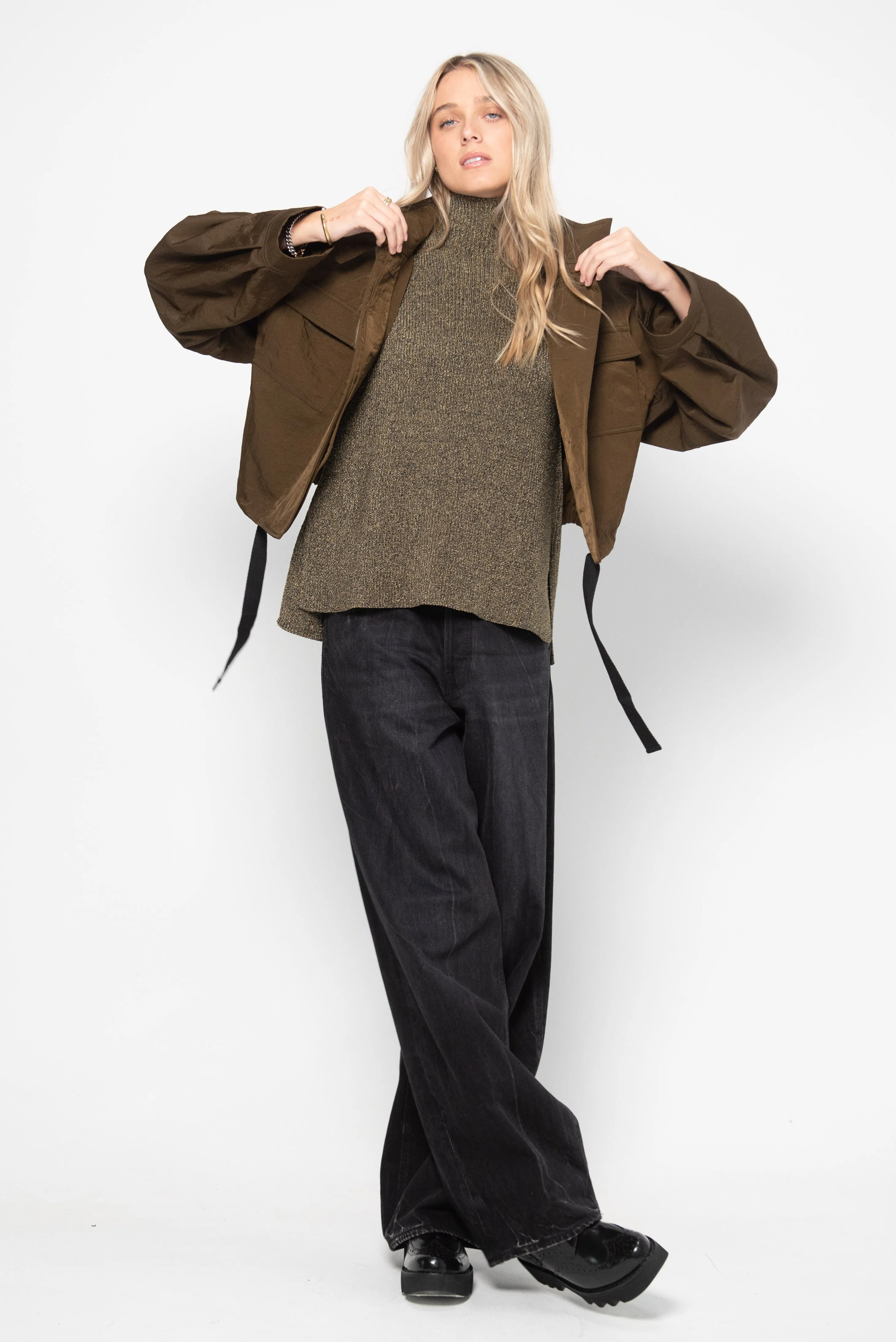 Juna Cropped Jacket, Dark Mocha