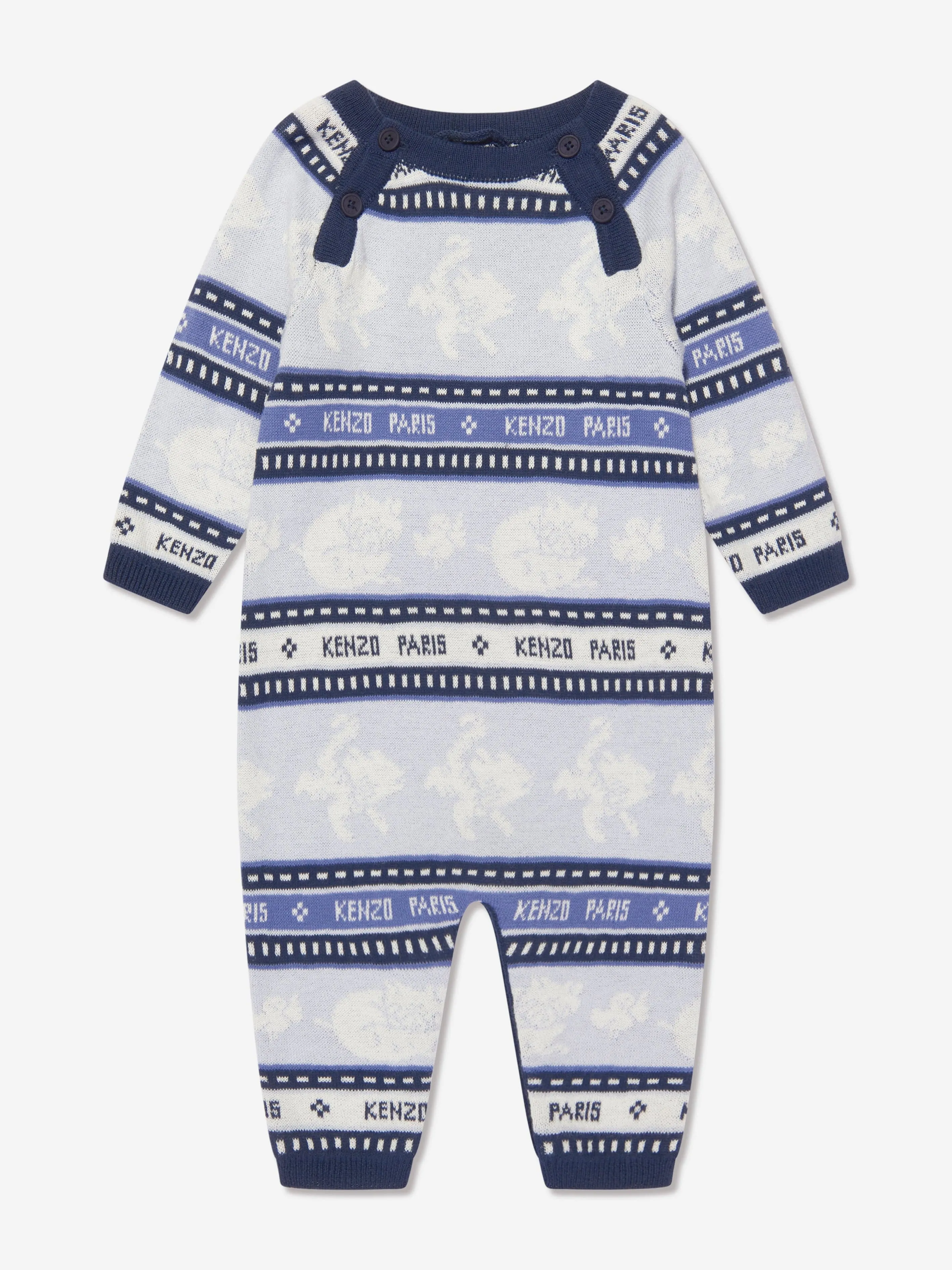 KENZO Baby Boys Striped Romper in Blue