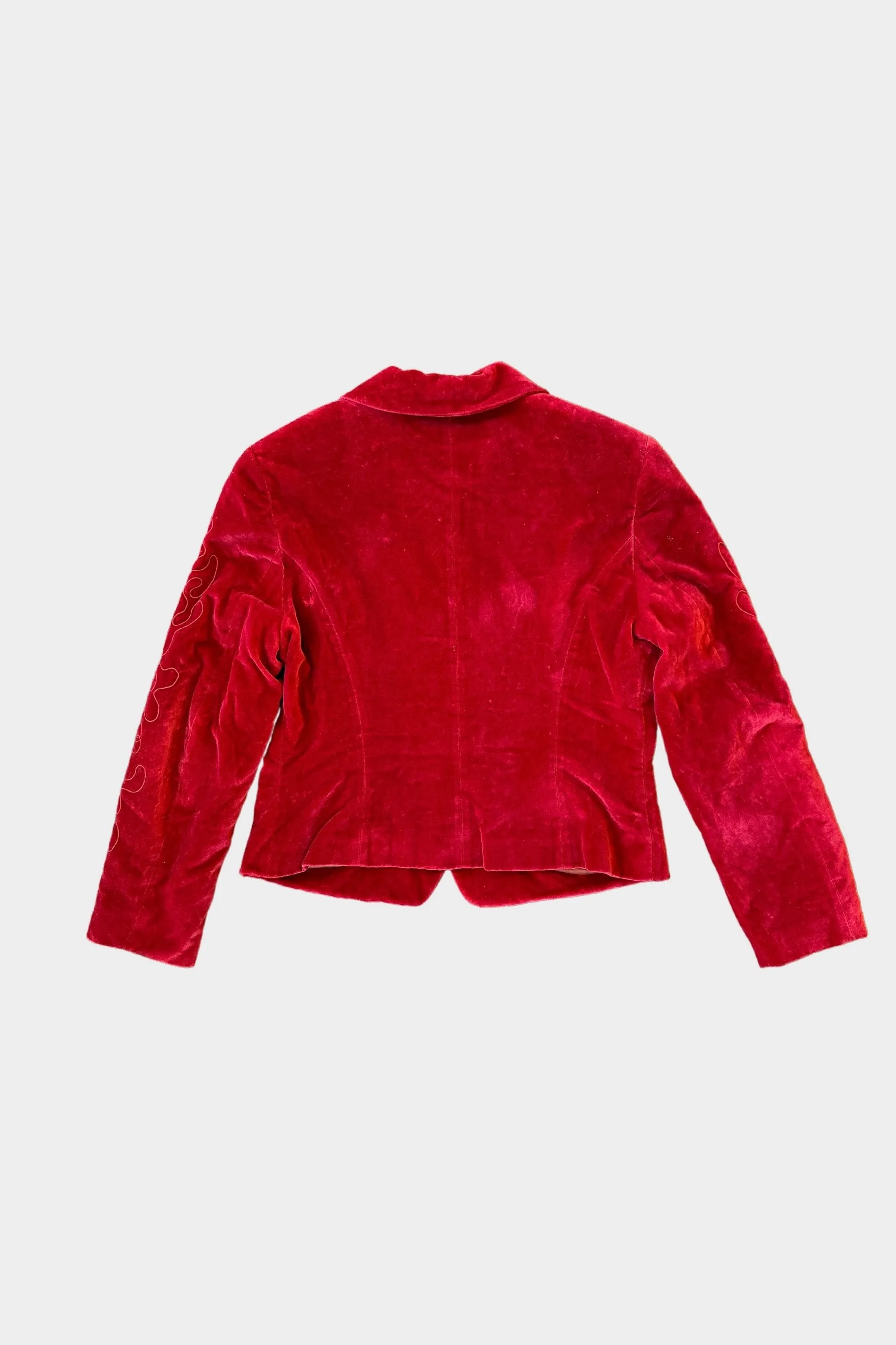 Kenzo Vintage Velvet Red Skirt Suit