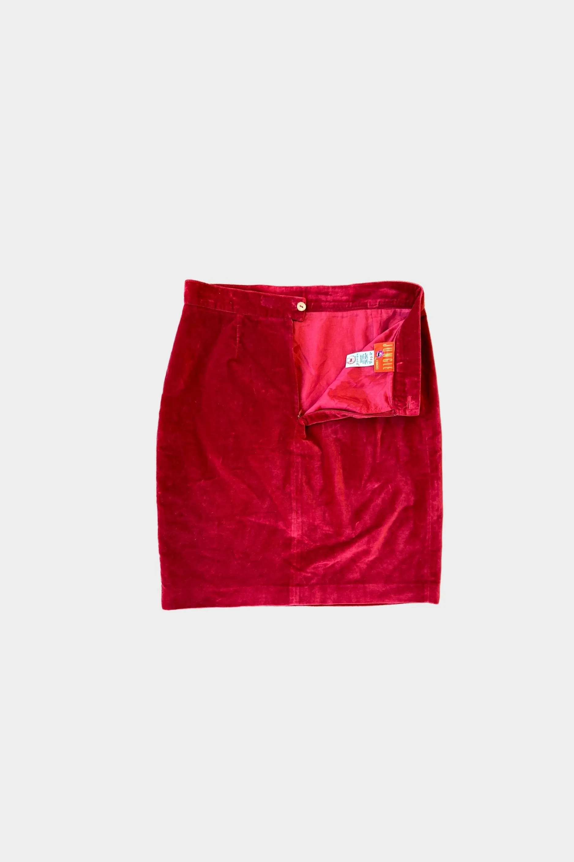 Kenzo Vintage Velvet Red Skirt Suit
