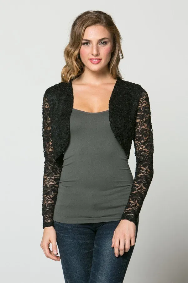 La Scala 10880 Long Sleeve Lace Jacket