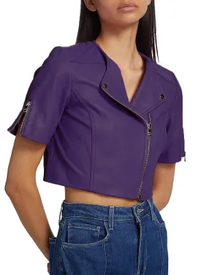 Lamarque Kirsi Cropped Leather Jacket