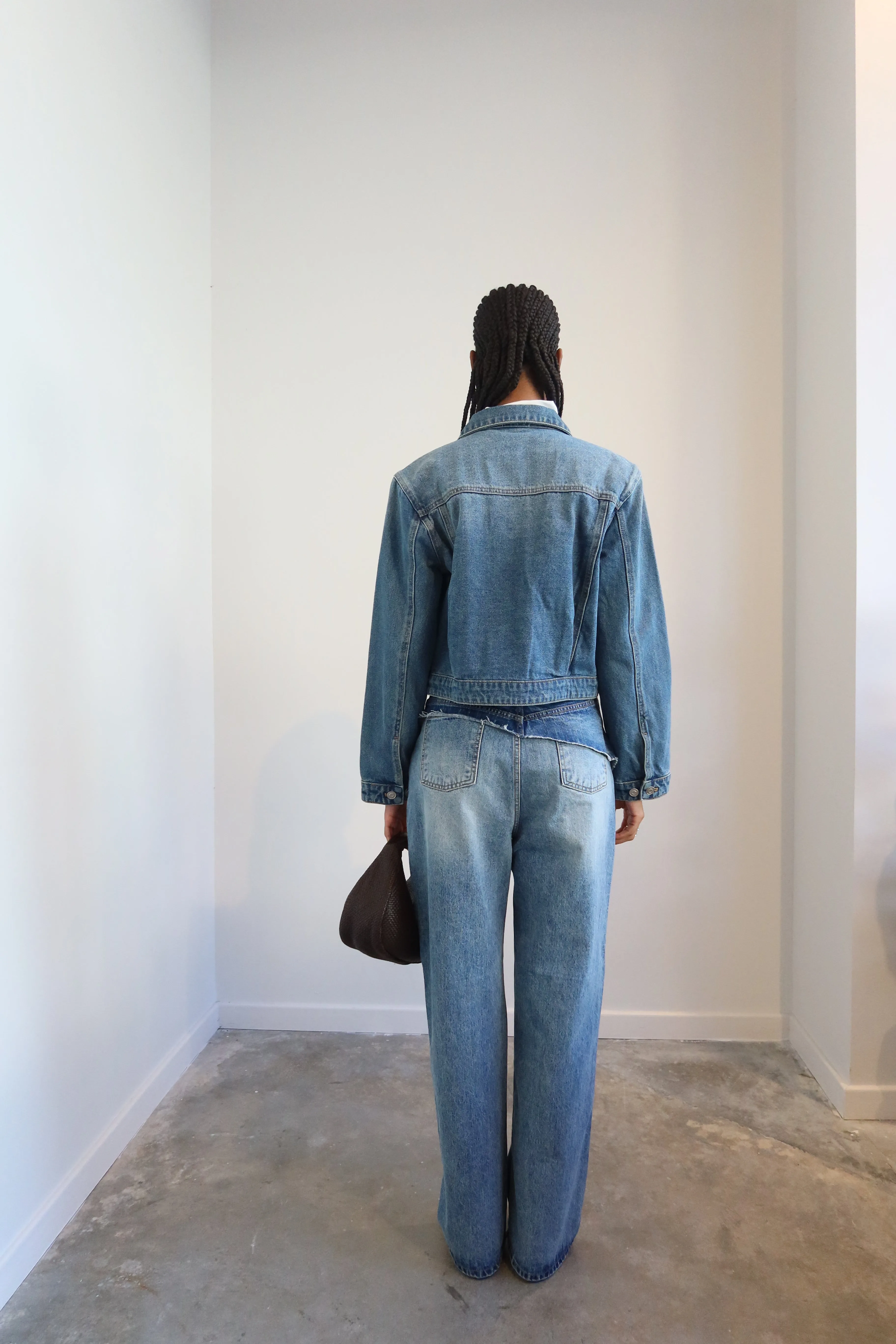 Mid Wash Cropped Denim Jacket