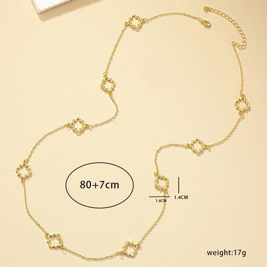 Modern style geometric long necklace