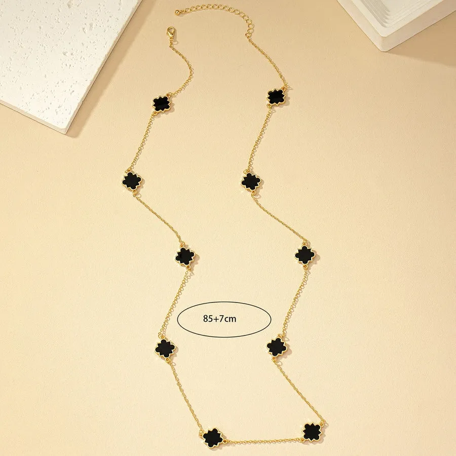 Modern style geometric long necklace