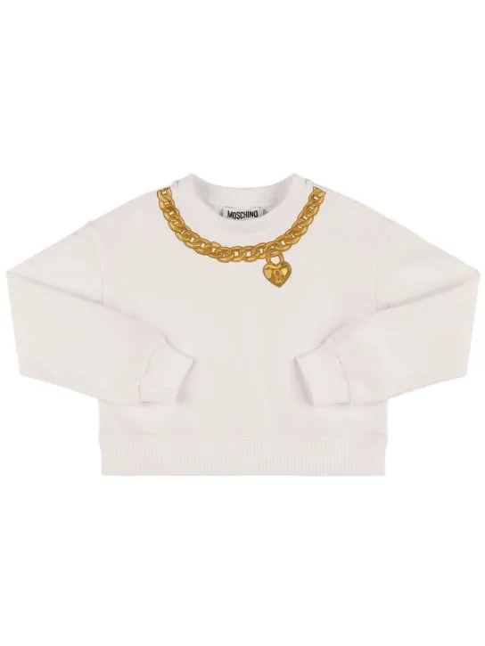 Moschino   Cropped cotton blend sweatshirt 