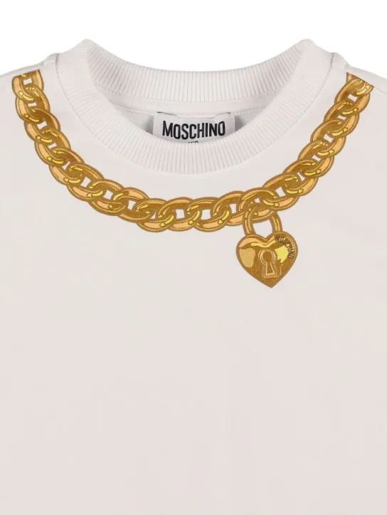 Moschino   Cropped cotton blend sweatshirt 