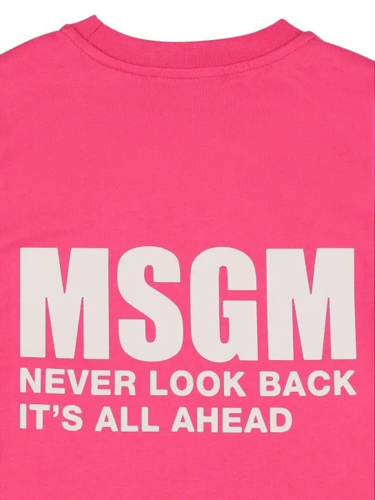 MSGM   Cotton jersey cropped t-shirt 