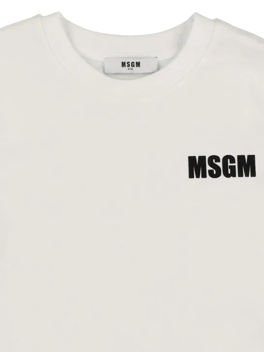 MSGM   Cotton jersey cropped t-shirt 