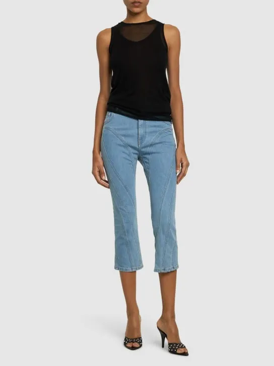 MUGLER   Stretch denim cropped jeans 