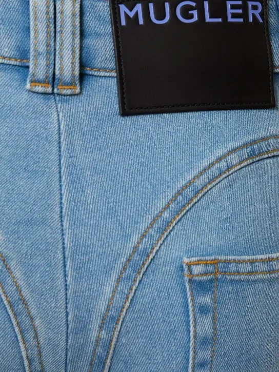 MUGLER   Stretch denim cropped jeans 