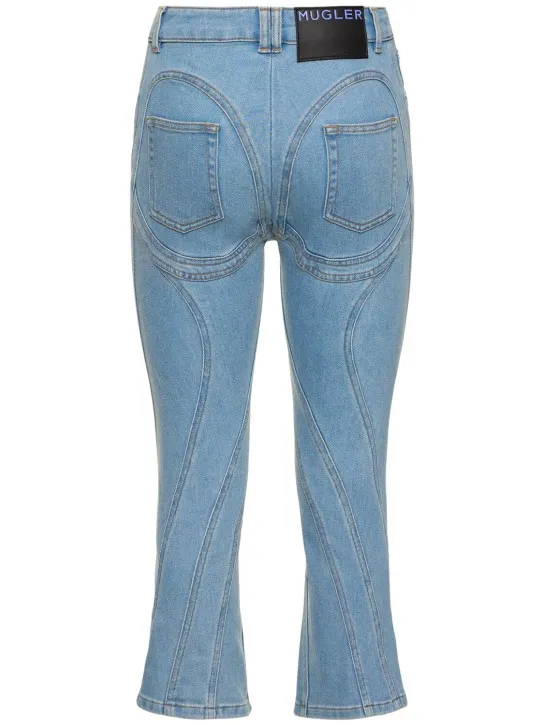 MUGLER   Stretch denim cropped jeans 