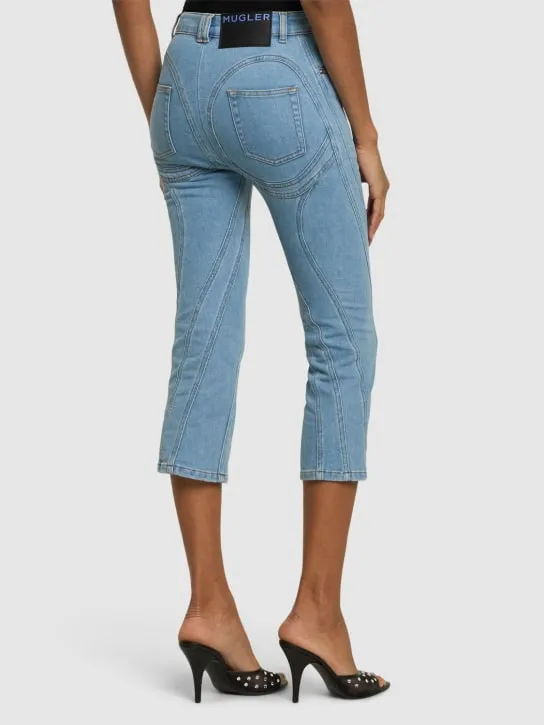 MUGLER   Stretch denim cropped jeans 