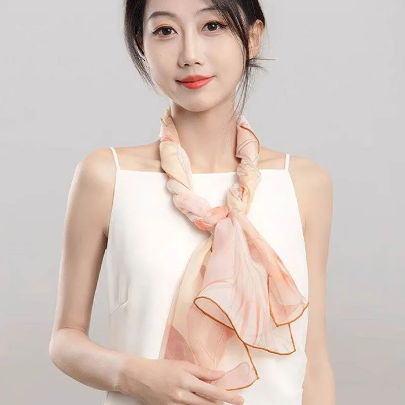 Mulberry Silk Elegant Shawl Flourishing Blossoms 186x52cm