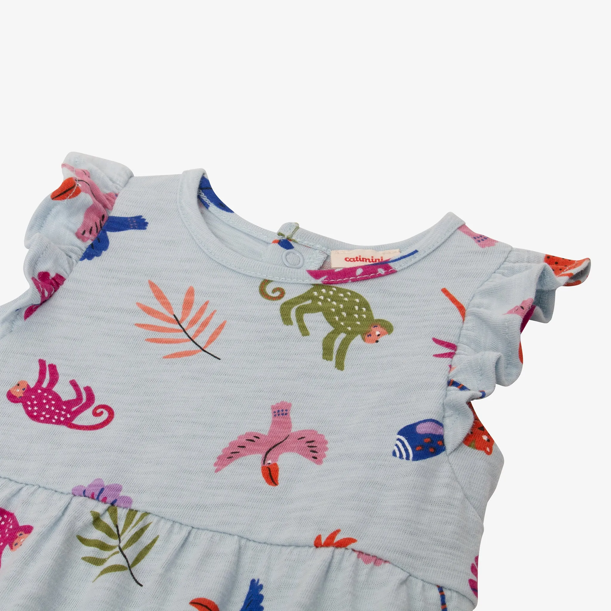 Newborn girls' blue jumpsuit