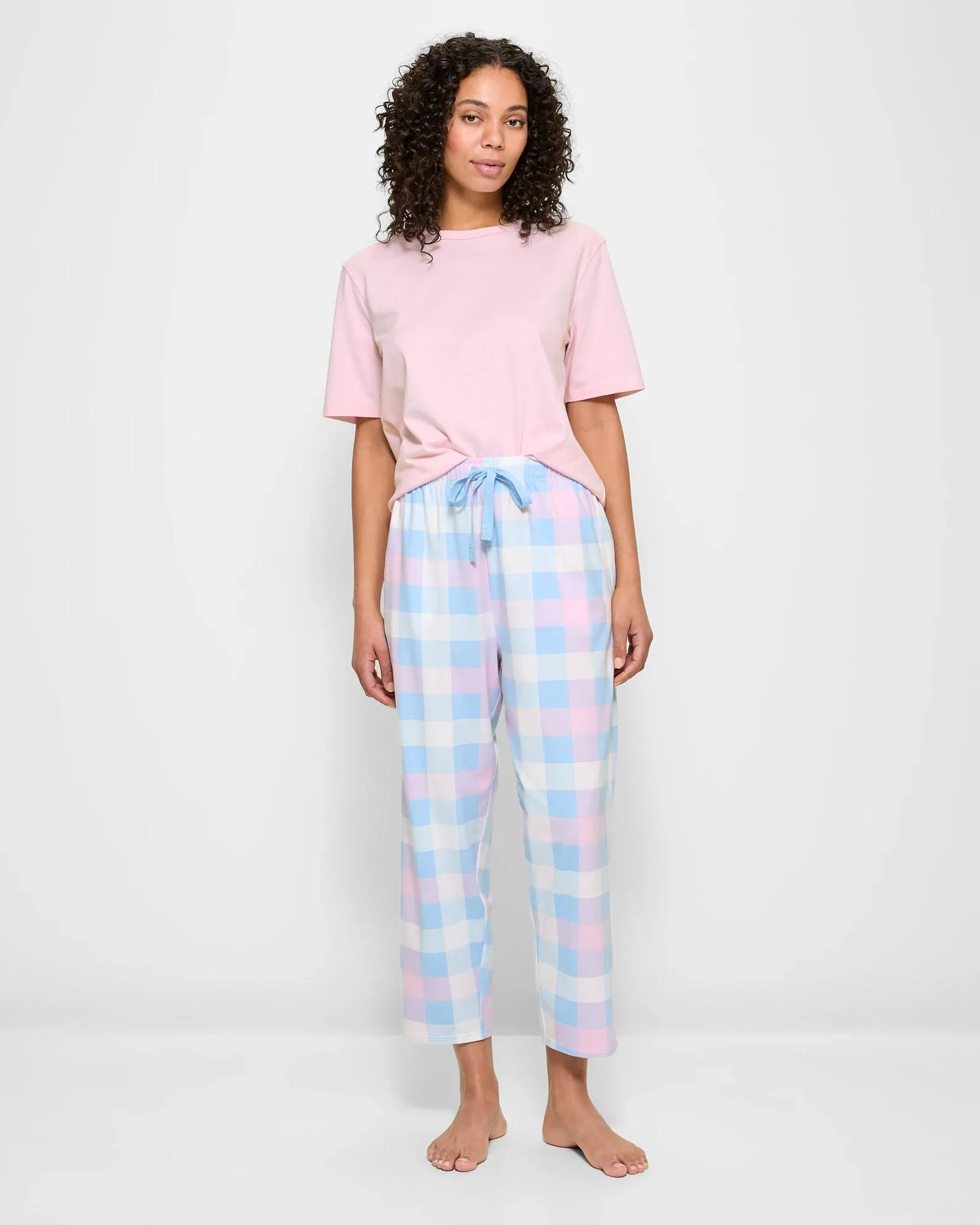 popular  7/8 Length Sleep Pyjama Pants - Lily Check