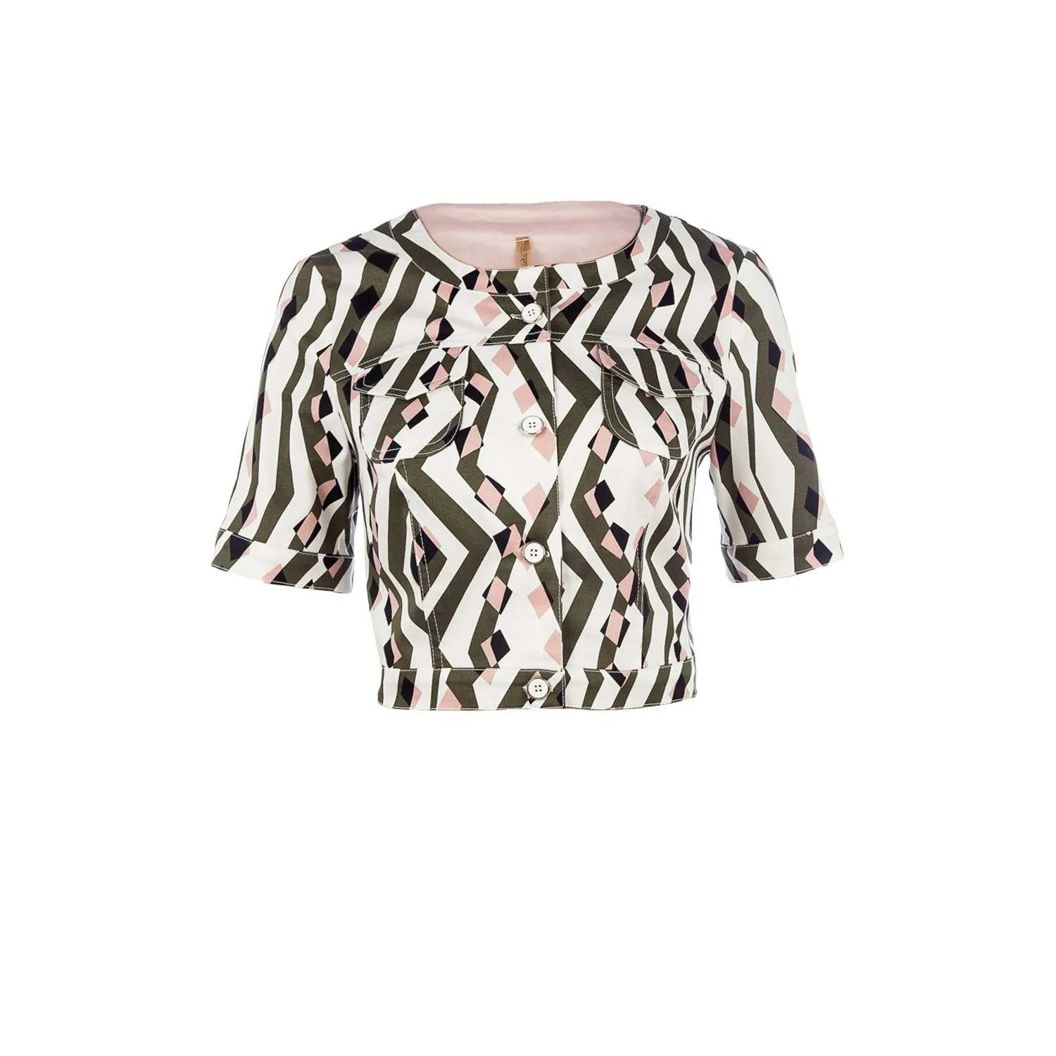 Print Cropped Jacket