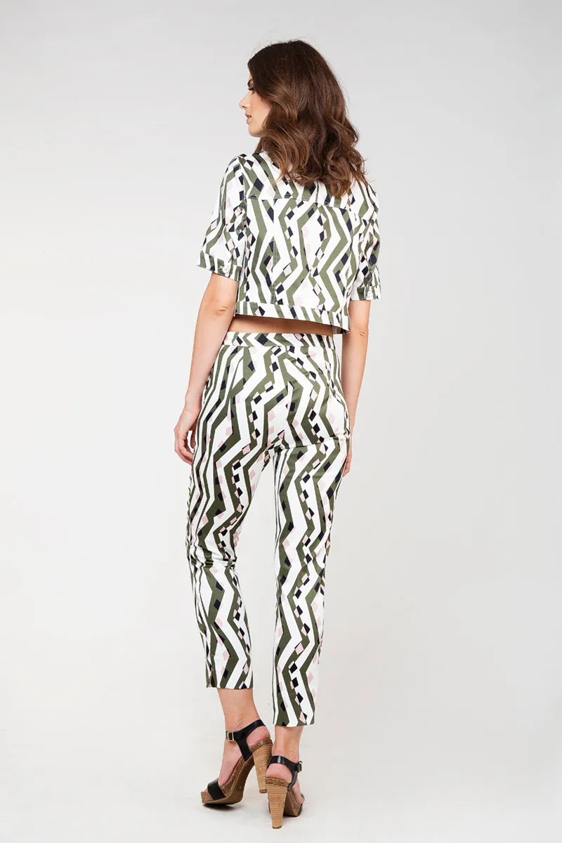 Print Cropped Jacket
