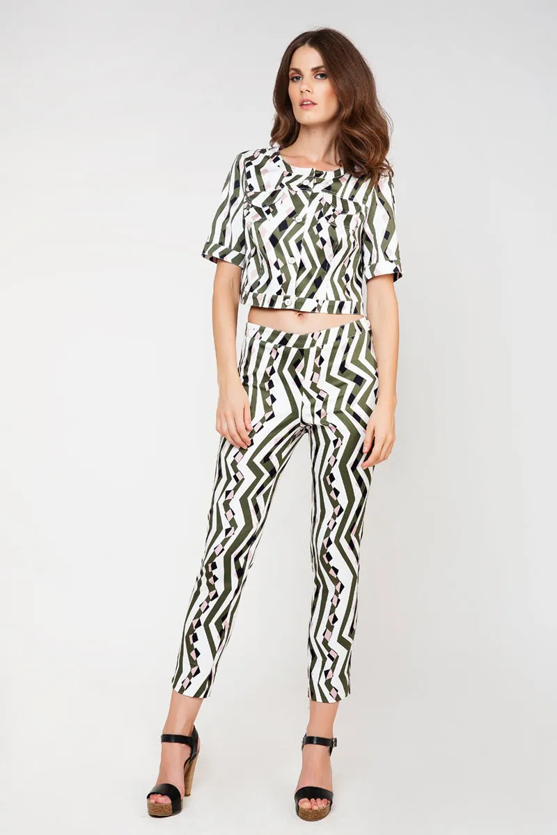 Print Cropped Jacket