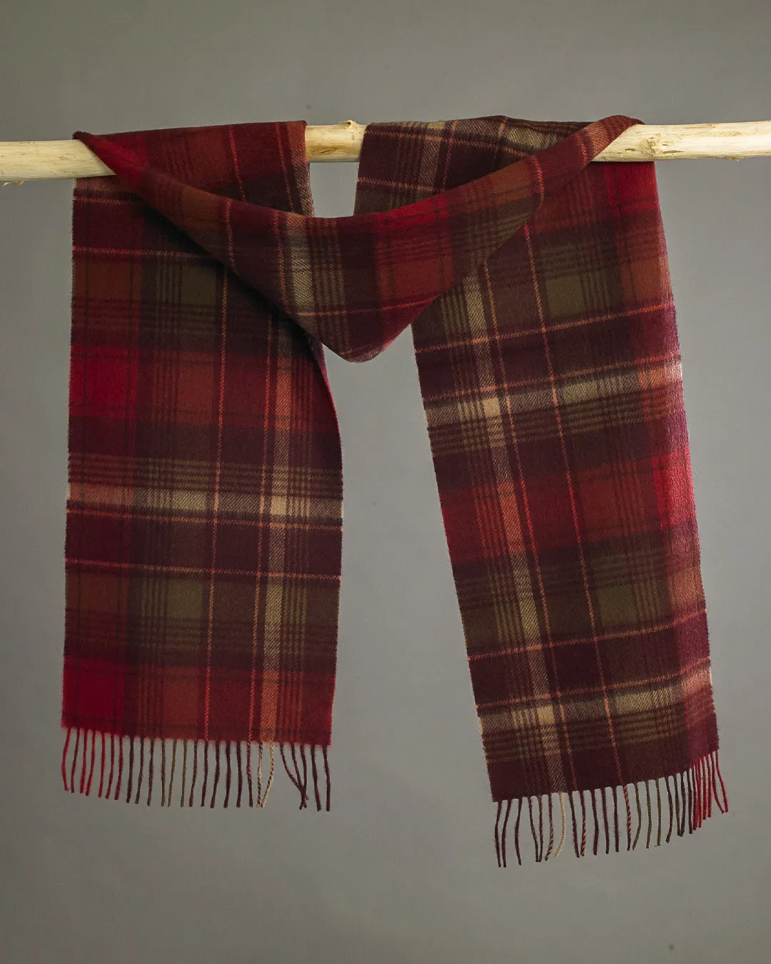 Red Modern Tartan Cashmere Scarf