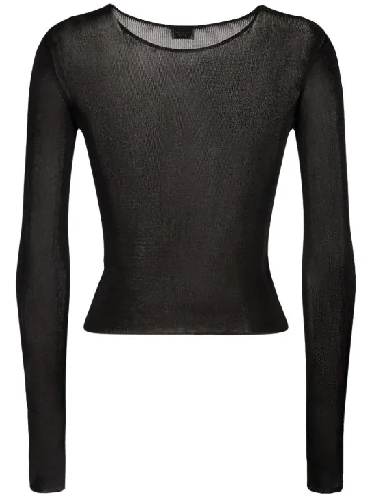 Saint Laurent   Ripped viscose cropped top 