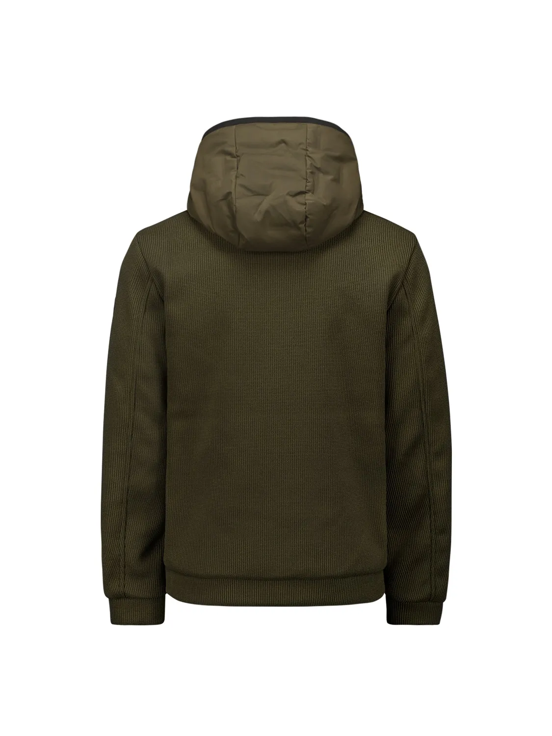 Sealed Jacket with Hood and Knitted Sleeves: Perfect Protection and Style | Taupe