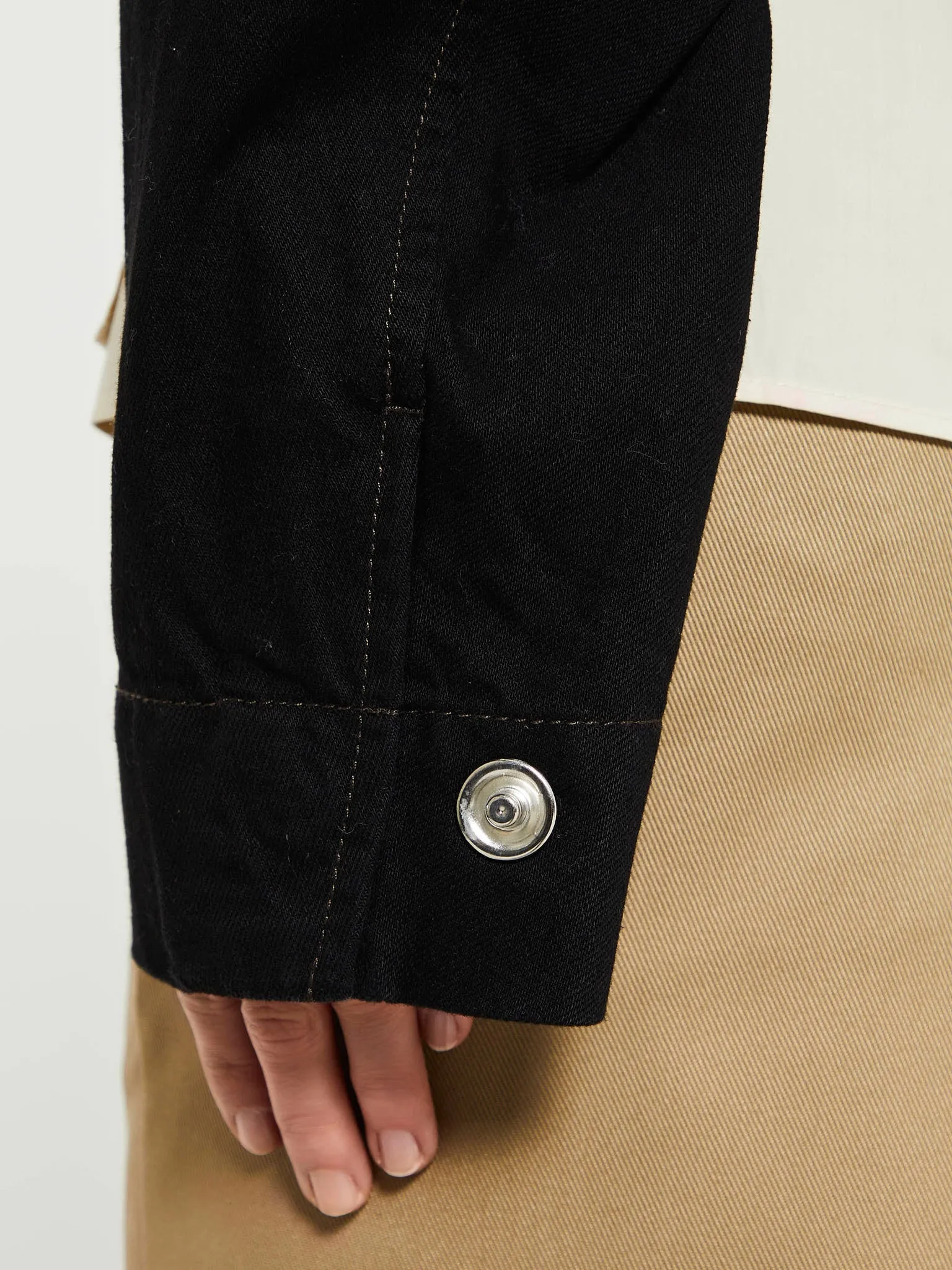 Two Pocket Cropped Jacket in Black