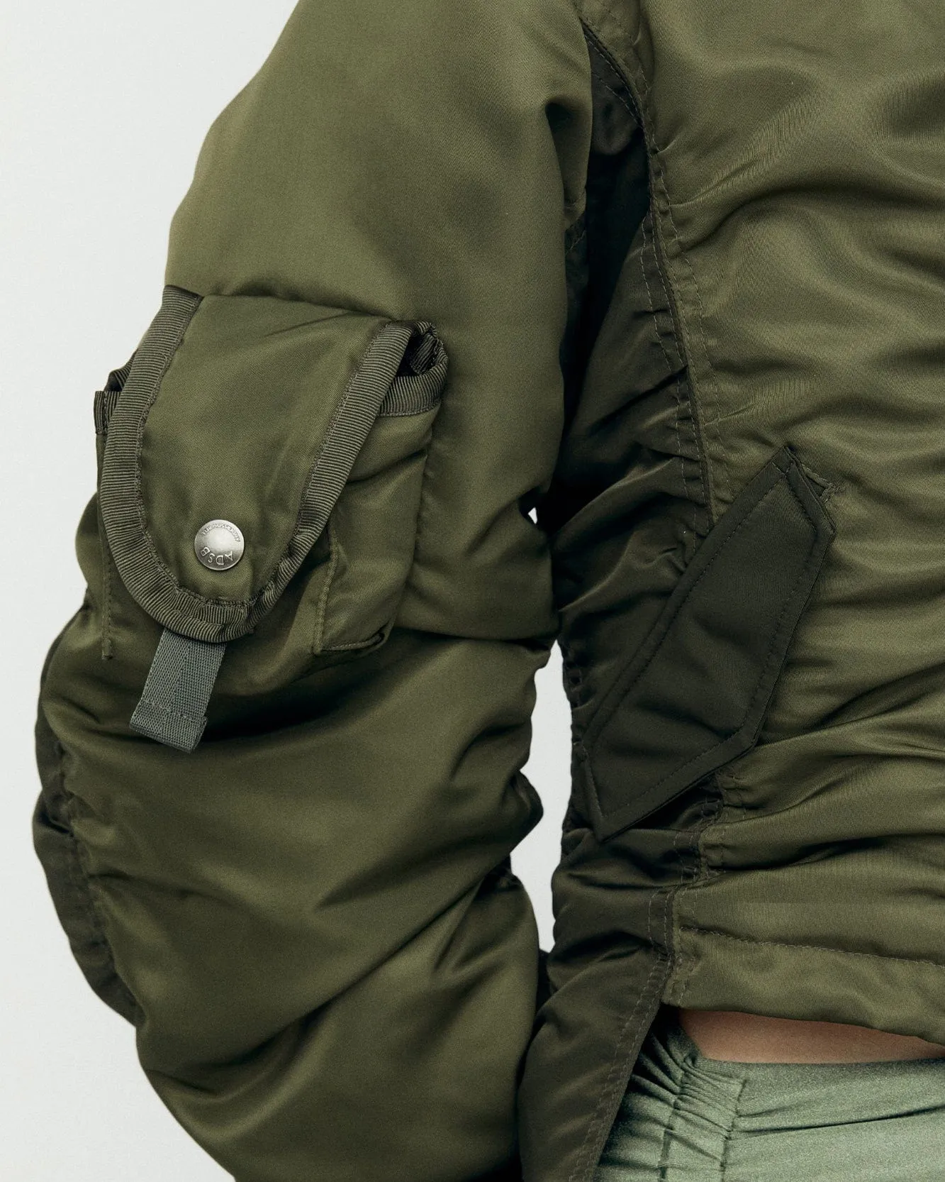 VITALINA LACE-UP BOMBER JACKET awa652w(KHAKI)