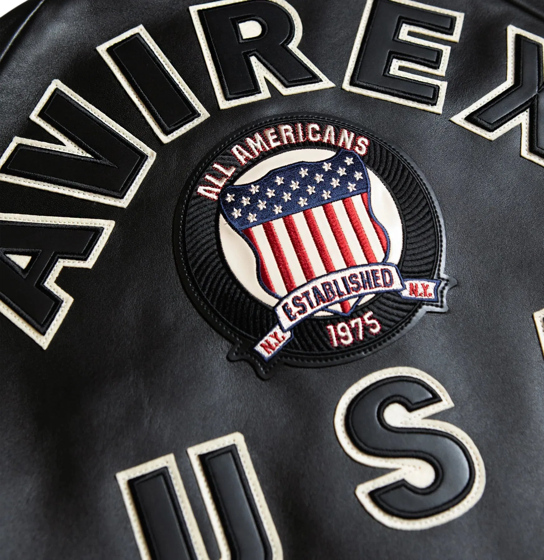 Womens Black Avirex Cropped Icon Jacket
