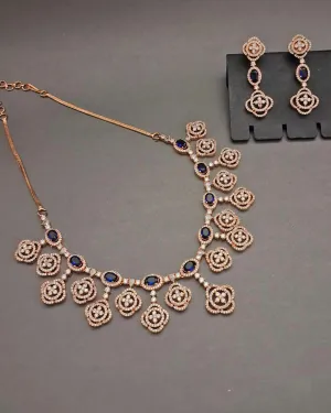 Zevarly Aarohi RoseGold Necklace Set