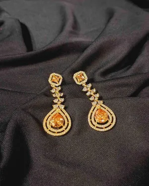 Zevarly Champagne AD Earrings