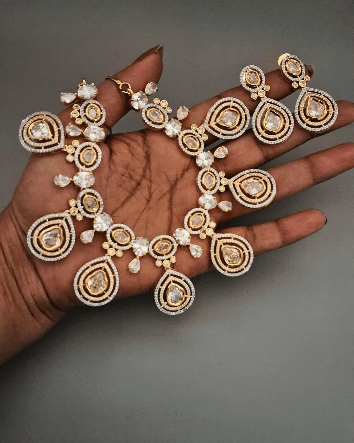 Zevarly Chitralekha CZ Necklace Set