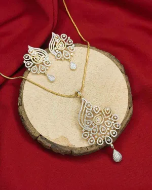 Zevarly Maurina Floral Ad Pendant Set