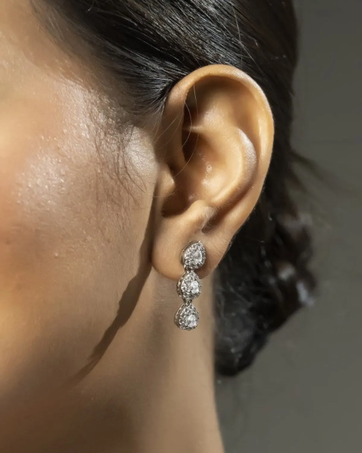Zevarly Rhodium-Plated Cubic Zirconia-Studded Jewellery Set